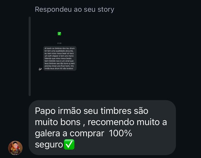 Print de conversa de WhatsApp com feedback sobre o High Score Vol. 1